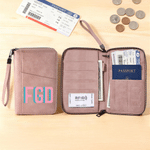 Personalized Multicolor Initials Large Capacity PU Leather Wallet with Wrist Strap Travel Essential Family Gift for Traveler Couple
