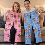 Personalized Best Dad Ever 1-5 Face Photos Pajama Pants with Name and Pocket Daily Wear Birthday Father's Day Gift for Family Father