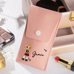 Personalisierte Y2K Stil Cartoon-Mädchen Name Kosmetiktasche mit 8 Stück Make-up Pinseln Urlaub Essentials Geburtstag Weihnachten Geschenk für Mädchen