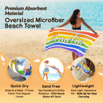 Personalised Multicolour LGBTQ Rainbow Oversized Quick Dry Beach Towel with Name Travel Essentials Party Decor Pride Month Gift for Couple Friend