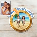 Personalised Cartoon Character Design Photo Cruise Door Magnet with Name Home Decor Birthday Summer Travel Gift for Couple