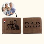 Portefeuille en Cuir Personnalisé avec 1 à 12 Noms et Photo Accessoire Plusieurs Emplacements pour Cartes Cadeau Anniversaire Fête des Pères