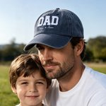 Personalized Embroidered Dad 100% Cotton Retro Baseball Cap with 1-6 Names Father's Day Birthday Gift for Man