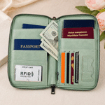 Personalised Mother of Pearl Effect Birth Flower Initial Portable PU Leather Passport Holder Wallet with Name Travel Birthday Gift for Travel Lovers