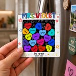 Personalised Minimalist Heart Shaker Fridge Magnet with 1-15 Student Names Back to School End of Year Appreciation Gift for Teachers