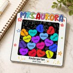 Personalised Minimalist Heart Shaker Fridge Magnet with 1-15 Student Names Back to School End of Year Appreciation Gift for Teachers