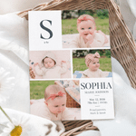 Personalized Baby Photo Collage Foldable Birth Announcement Greeting Card with Name and Date Baby Shower Birthday Gift for New Parents
