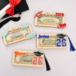 Personalised Graduation Cap Congratulations Wooden Money Holder with Name and Year Graduation Party Gift for Graduates