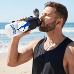 Personalised Multicolour Handball Pose Silhouette Water Bottle with Name and Number Daily Drinking Travel Birthday Gift for Handball Player Sport Lover