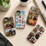 Personalised Retro Scrapbook Tear Paper Photos Collage Phone Case for iPhone Samsung Daily Use Birthday Anniversary Gift for Friend Family
