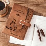 Personalized Classic Winnie the Pooh PU Leather A5 Notebook with Name and Text Daily Office Use Birthday Gift for Students Teachers