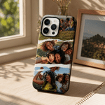 Personalised Retro Scrapbook Tear Paper Photos Collage Phone Case for iPhone Samsung Daily Use Birthday Anniversary Gift for Friend Family