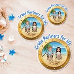 Personalised Cartoon Character Design Photo Cruise Door Magnet with Name Home Decor Birthday Summer Travel Gift for Couple