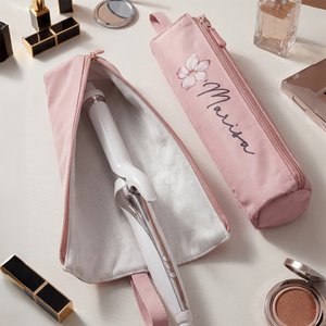 Personalized Birth Flower Heat Resistant Waterproof Hair Tool Storage Bag with Name Travel Daily Dorm Use Birthday Gift for Woman Mom