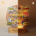 Personalized Basketball Comic Style Photo Acrylic LED Night Light with Name Home Decor Graduation Birthday Gift for Coach