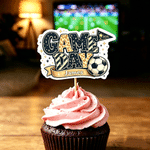 Personalized Soccer Game Day Cupcake Topper with Name Party Supplies Game Day Birthday Gift for Soccer Players