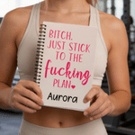 Personalized Love Heart Funny Text Spiral Notebook with Name Daily Use Sports Gift for Friend Fitness People