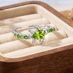 Personalised Sea Turtle Sterling Silver Ring with 1-8 Small Birthstones Dainty Jewellery Mother's Day Birthday Anniversary Gift for Mum Gran
