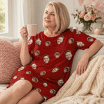 Personalised Multicolour 1-3 Photos Comfortable Soft Nightdress with Name Daily Wear Birthday Gift for Woman Mum
