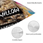 Personalized Graffiti Oil Painting Style Pet Photo Soft Throw Pillow Cover with Name Adoption Anniversary Birthday Gift for Cat Dog Pet Owner
