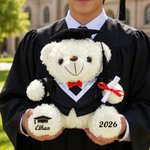 Personalised Graduation Cap Bachelor's Gown Plush Stuffed Teddy Bear with Year and Name Graduation Party Ceremony Gift for Graduates