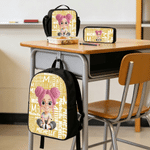 Personalised  Cartoon Character Backpack Lunch Bag Pencil Case Set with Name Daily Use Back to School Birthday Gift for Child Girl Boy