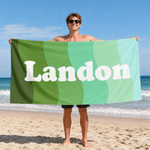 Personalised Classic Stripe Oversized Quick Dry Beach Towel with Name Summer Vacation Beach Party Birthday Gift for Friends Family