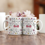 Personalised Hands Are Full Heart Floral 11 oz 15 oz Ceramic Mug with Name Birthday Anniversary Gift for Mum Gran
