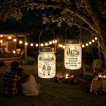 Personalised Tree and Mountain Romantic Adventure Couple Mason Jar Light with Names Room Decor Anniversary Gift for Husband Wife Couples