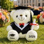 Personalised Graduation Cap Bachelor's Gown Plush Stuffed Teddy Bear with Year and Name Graduation Party Ceremony Gift for Graduates