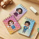 Personalised Cute Cartoon Character Spiral Kid Notebook with Name Daily Use Birthday Back to School Gift for Boys Girls