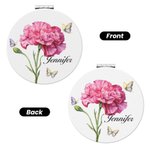 Personalizado Nacimiento Flor Mariposa Compacto PU Cuero Corazón Redondo Cuadrado Espejo de Maquillaje con Nombre Cumpleaños Fiesta de Bodas Regalo para Mujeres