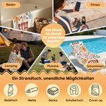 Personalisiertes großes Retro-Blumen Magnet-Strandtuch | schnelltrocknend | mit Namen | Outdoor Handtuch | Sommer Geburtstag Geschenk für Frauen
