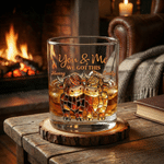 Personalized 10oz Stained Glass Style Highland Cow You and Me We Got This Whisky Glass with Name Wedding Anniversary Gift for Drinkers Couple