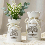 Personalised Family Tree Ceramic Vase with Name Family Reunions Birthday Anniversary Gift for Mums Grans Family