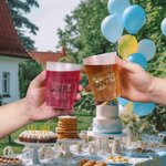 Personalised Hole in One Golf Cart Set of 10 Disposable Frosted Plastic Cups with Name Birthday Party Gift for New Parents