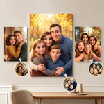 Personalized Modern Cartoon Pixar Style Photo Canvas Prints Home Wall Decor Ship from USA Birthday Anniversary Gift for Family Friends