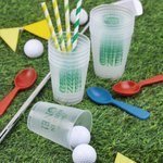 Personalised Hole in One Golf Cart Set of 10 Disposable Frosted Plastic Cups with Name Birthday Party Gift for New Parents