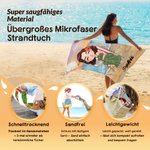 Personalisiertes großes Magnet-Strandtuch mit Cartoon-Figur | schnelltrocknend | Sommerurlaub Outdoor Geburtstag Geschenk für Familie Freunde