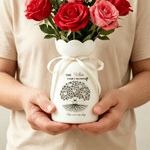 Personalised Family Tree Ceramic Vase with Name Family Reunions Birthday Anniversary Gift for Mums Grans Family