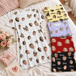 Personalised Multicolour 1-3 Photos Comfortable Soft Nightdress with Name Daily Wear Birthday Gift for Woman Mum
