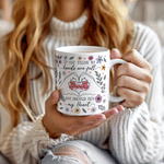Personalised Hands Are Full Heart Floral 11 oz 15 oz Ceramic Mug with Name Birthday Anniversary Gift for Mum Gran