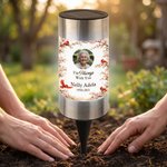 Personalised I'm Always With You Floral Cardinal Waterproof Photo Solar Garden Light with Name and Year Memorial Sympathy Gift for Family Friend