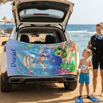 Personalized Cute 3D Diving Kid Sea Animal Oversized Quick Dry Magnetic Beach Towel with Name Summer Vacation Beach Party Birthday Gift for Boys Girls