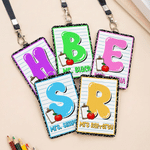 Personalized Multicolour Notebook ID Card Holder with Initial and Text Teacher's Day Birthday Gift for Teacher