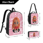 Personalised  Cartoon Character Backpack Lunch Bag Pencil Case Set with Name Daily Use Back to School Birthday Gift for Child Girl Boy