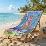 Personalized Cute 3D Diving Kid Sea Animal Oversized Quick Dry Magnetic Beach Towel with Name Summer Vacation Beach Party Birthday Gift for Boys Girls