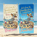 Personalised Hippie Style Skull Oversized Quick Dry Beach Towel with Name Summer Holiday Beach Party Gift for Family Friends
