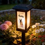 Forever in My Heart - Personalised Rainbow Bridge Pet Memorial Solar Light with Photo Name & Date Memorial Gift for Beloved Pet
