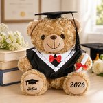 Personalised Graduation Cap Bachelor's Gown Plush Stuffed Teddy Bear with Year and Name Graduation Party Ceremony Gift for Graduates